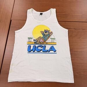 RARE Vintage 1980's Anvil UCLA Bruins Summer Bear Vibes Tank Top T-Shirt Large